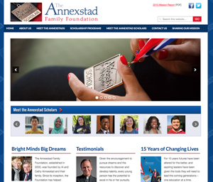 Annexstad Family Foundation website screenshot